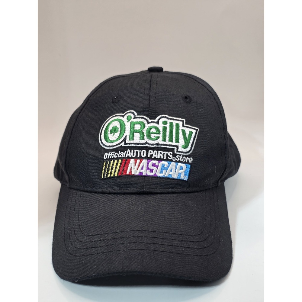 O'Reilly Auto Parts Nascar Strapback Baseball Cap Black One Size Embroidered